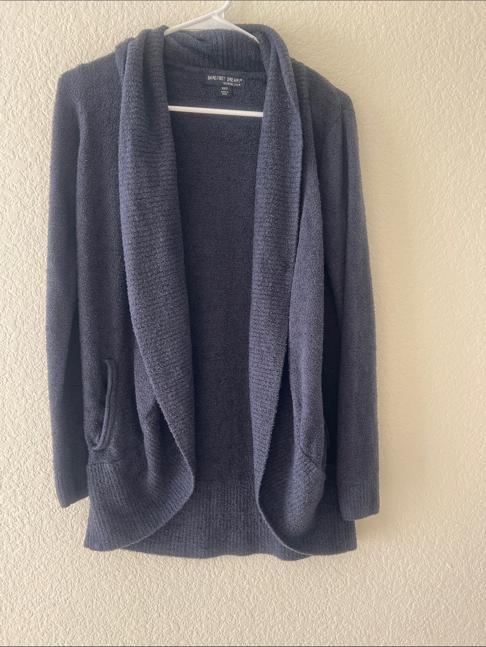 Barefoot Dreams Women's Shawl-Collar Open Cardigan - Charcoal Blue, Size XS/S